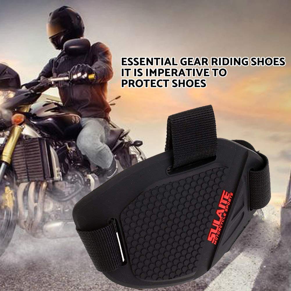 Magideal Motorcycle Gear Shift Pad for Shoe Protection with Adjustable Non Slip TPU Rubber | Black