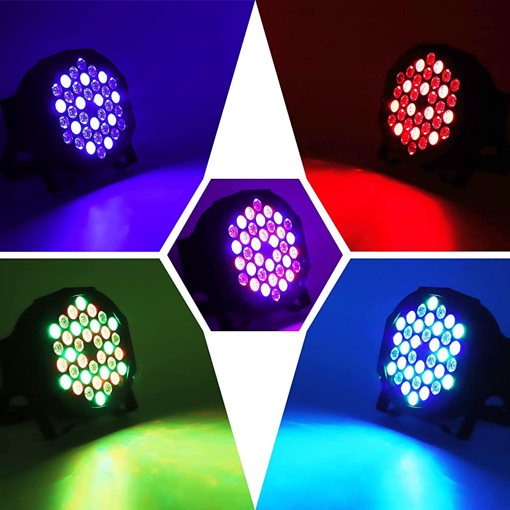 ELEPHANTBOAT® 36W DJ Light Party Disco Light for Home Party with 36 LEDs Par Light DMX in&Out Control RGB Led Disco Ball Full Color & Sound Active Dancing Light for Room Magic Lights for Diwali KTV