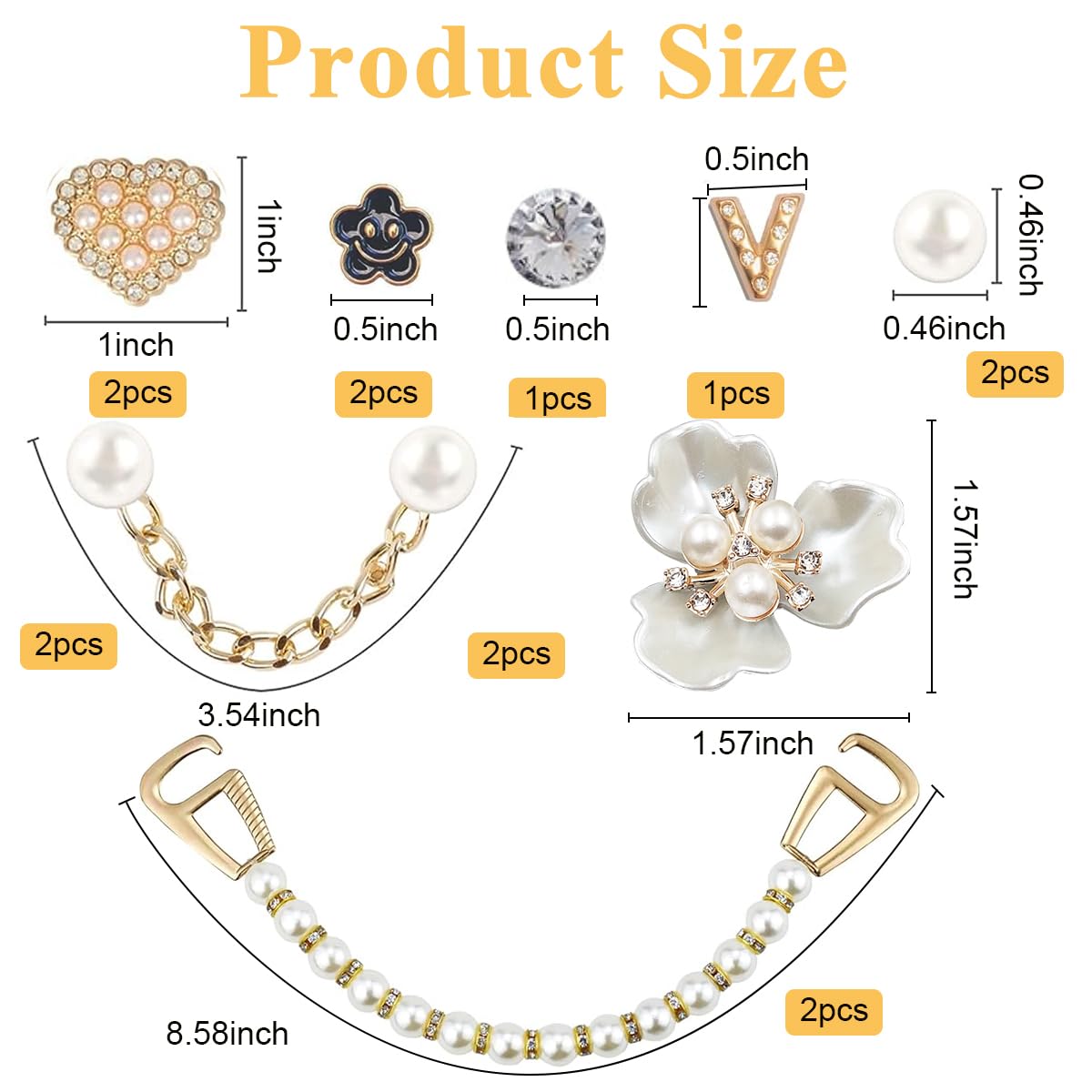 HASTHIP® 18pcs Girly Jewelry Shoe Charms for Clog Slides Sandals, DIY Flower Pearl Shoe Decoration Charm Accessories for Girls Women, Party Favors Birthday Gifts