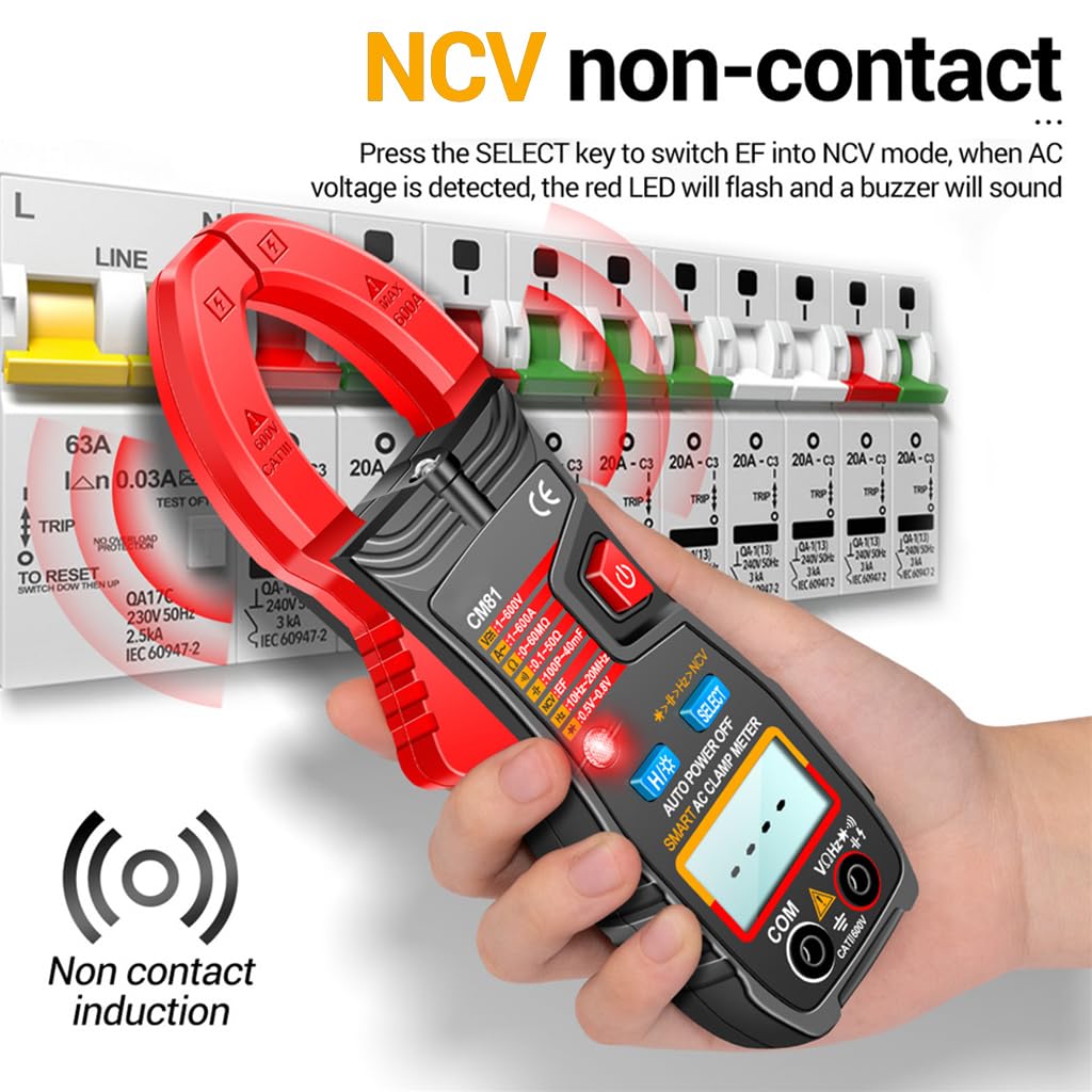 Serplex Digital Multimeter for AC DC Voltage Testing with 600A TRMS 6000 Counts | Clip Head Design and LCD Display