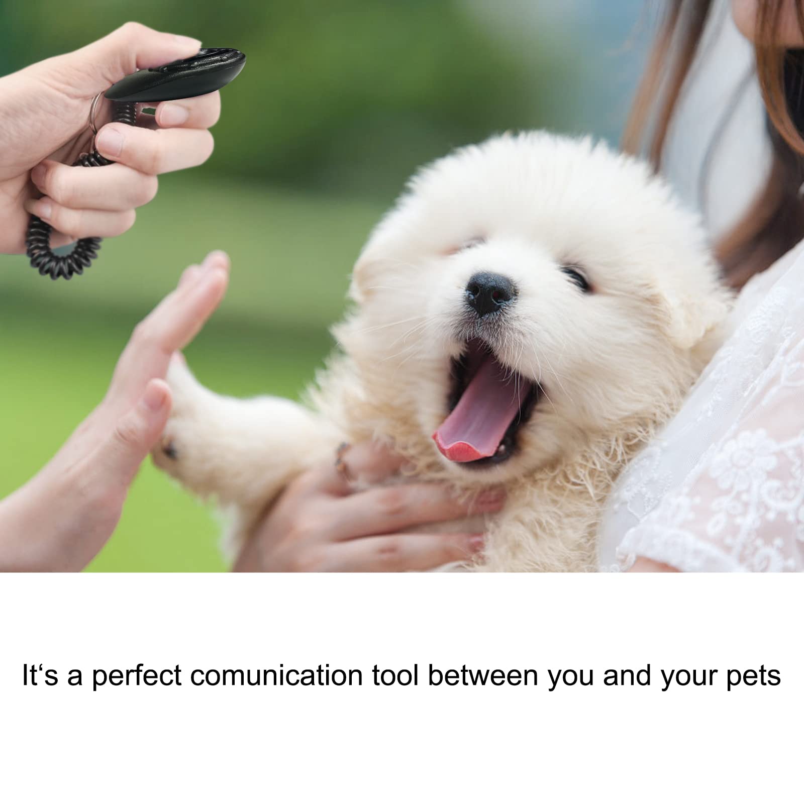 ELEPHANTBOAT Dog Training Clicker Set for Behavioral Training with Wrist Strap 6×4×1.7cm | ABS Material