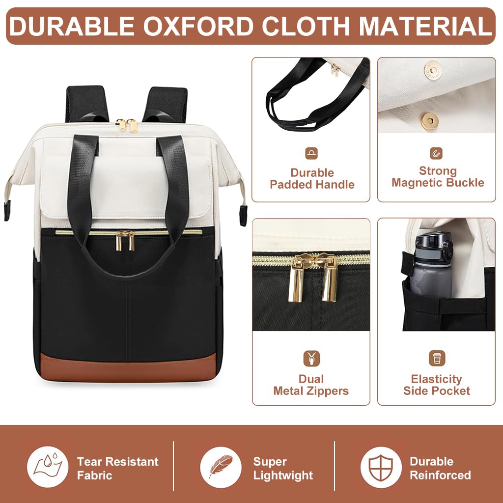 PALAY Laptop Backpack for Women 15.6 Inch with Dual Zipper and Wide Open Design | Oxford Cloth Travel Bag