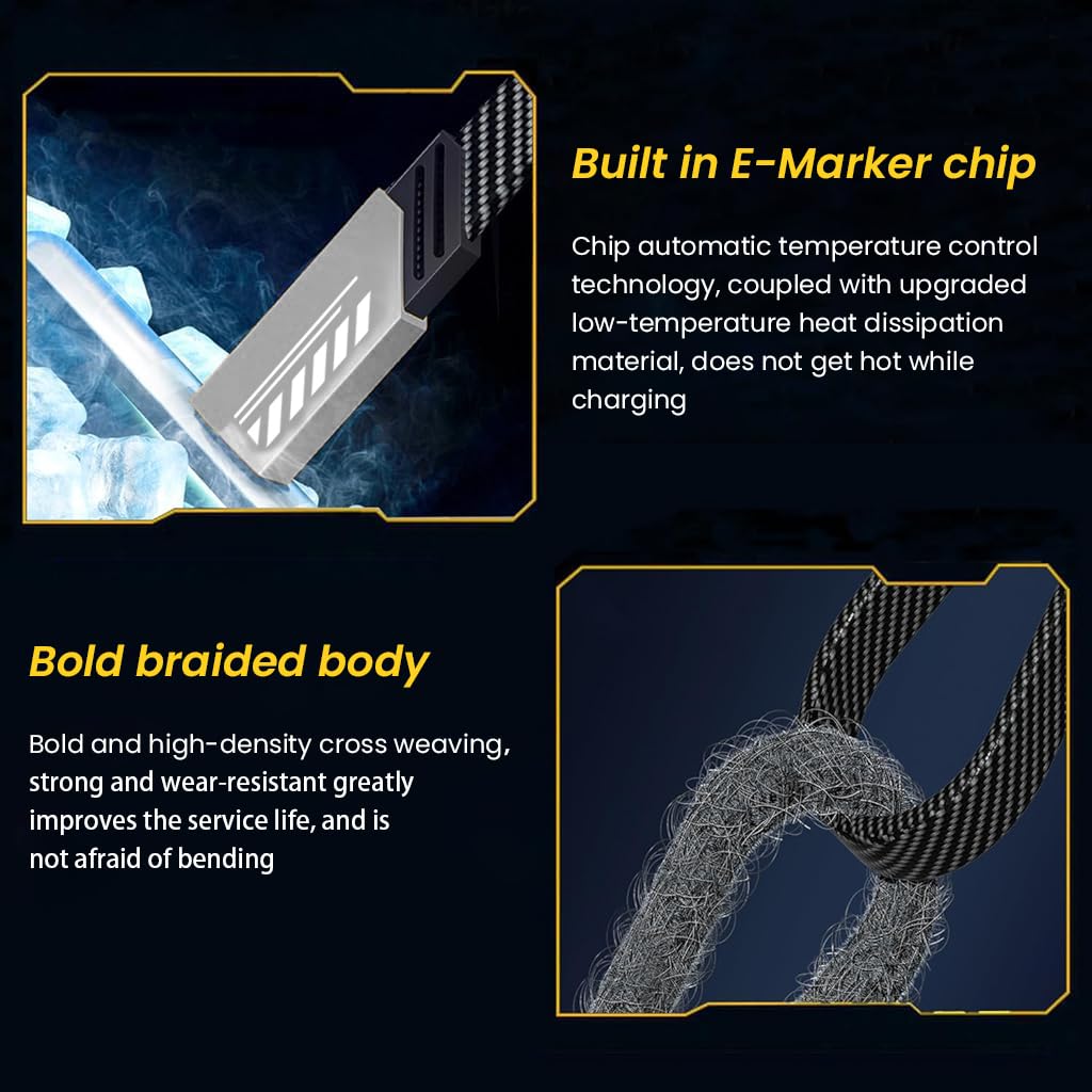 Zeitel 2 in 1 Charging Cable for iPhone and USB C Devices with 65W PD Fast Charging | Nylon Braided Gray