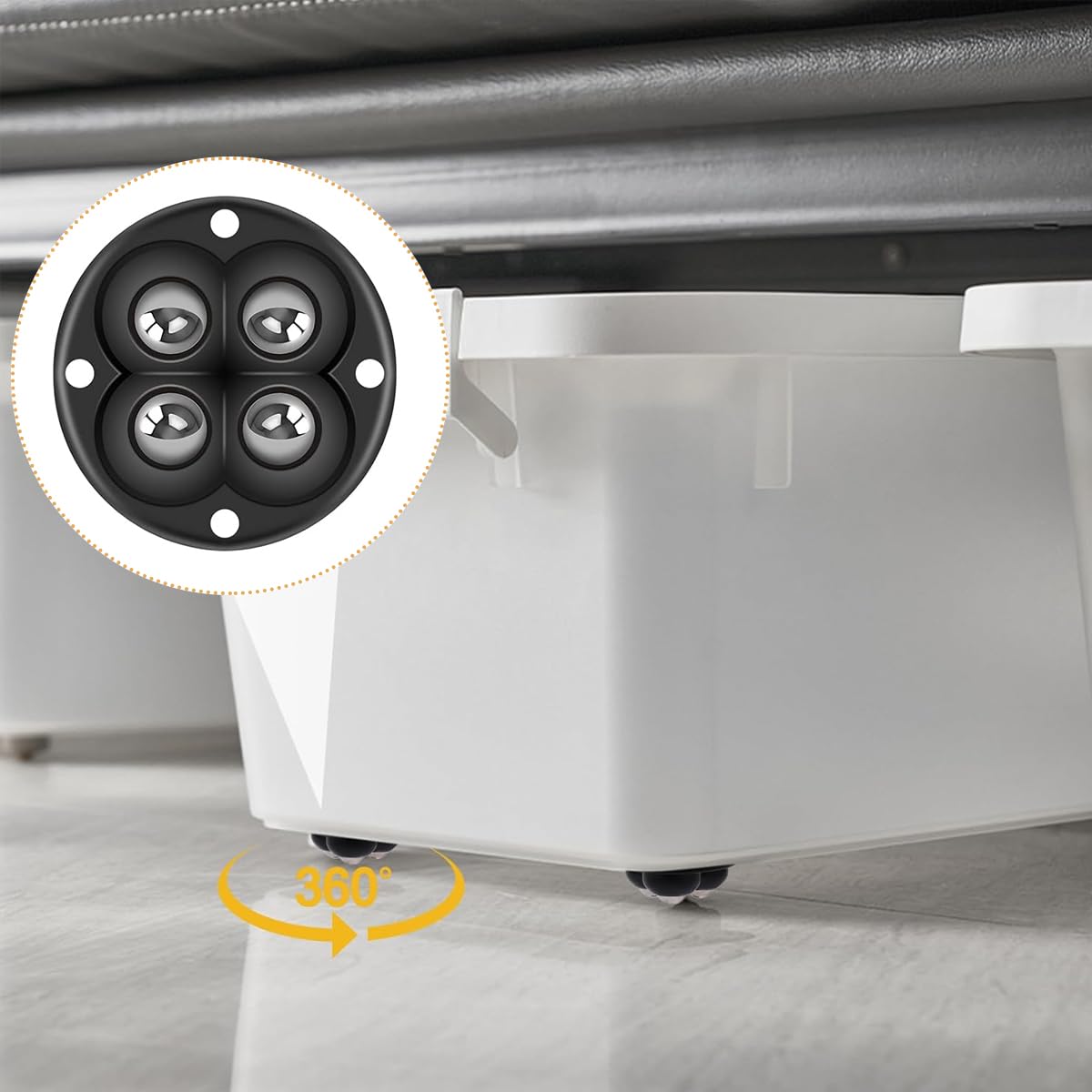 HASTHIP Wheels for Furniture Moving with 360° Swivel Design and 30 kg Load | 8 Pcs Set