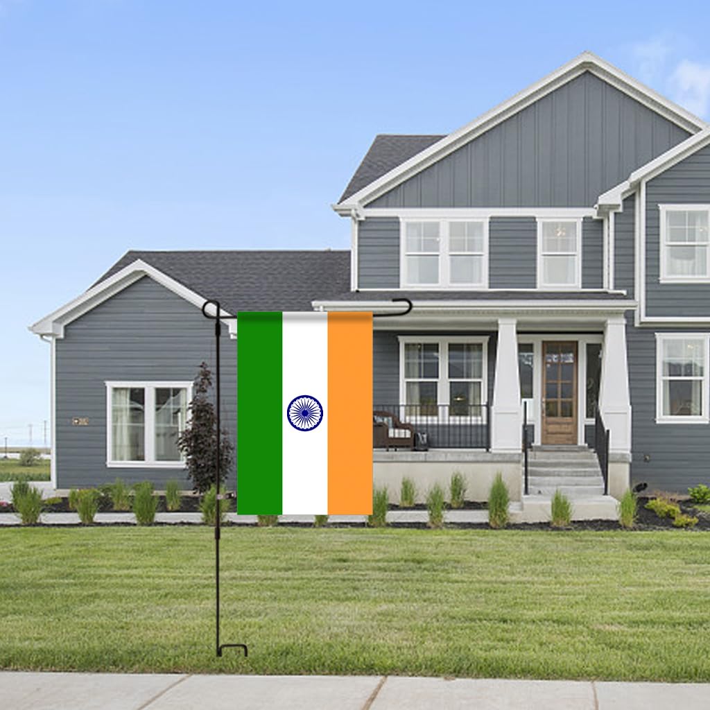 Optifit Flag Stand for Garden and Yard Decorations featuring 34.3 in Metal Rod and Anti Wind Clips