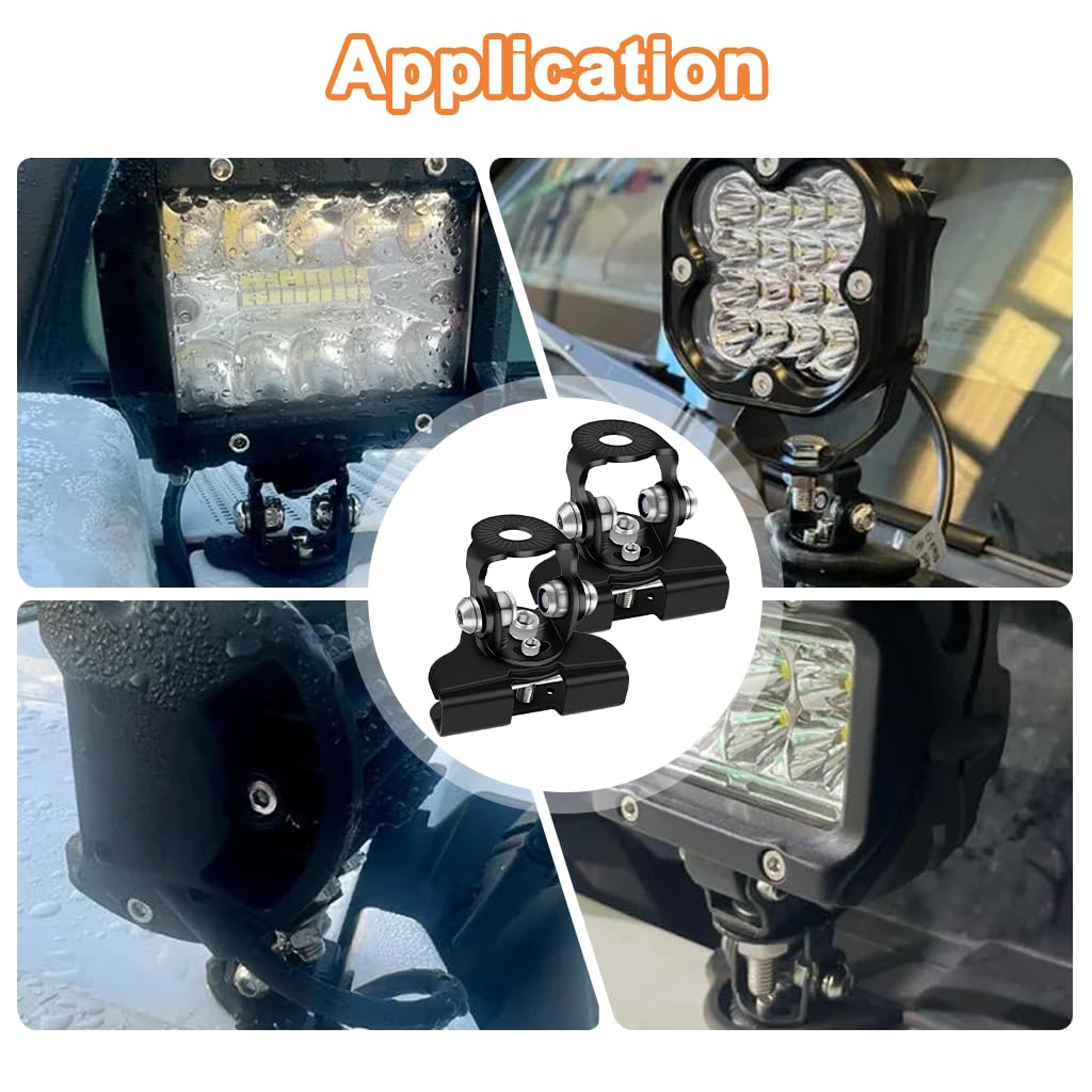 STHIRA Car Hood LED Light Mount Brackets 2Pcs for SUV and Truck | Secure Hood Edge Installation