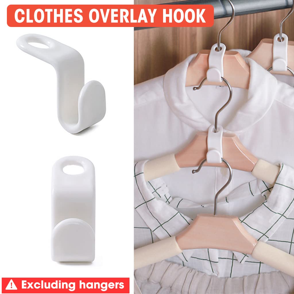 HASTHIP Clothes Hanger Connector Hooks for Closet Space Saving with 3.5 in Hole | 50 Pcs PP Clips