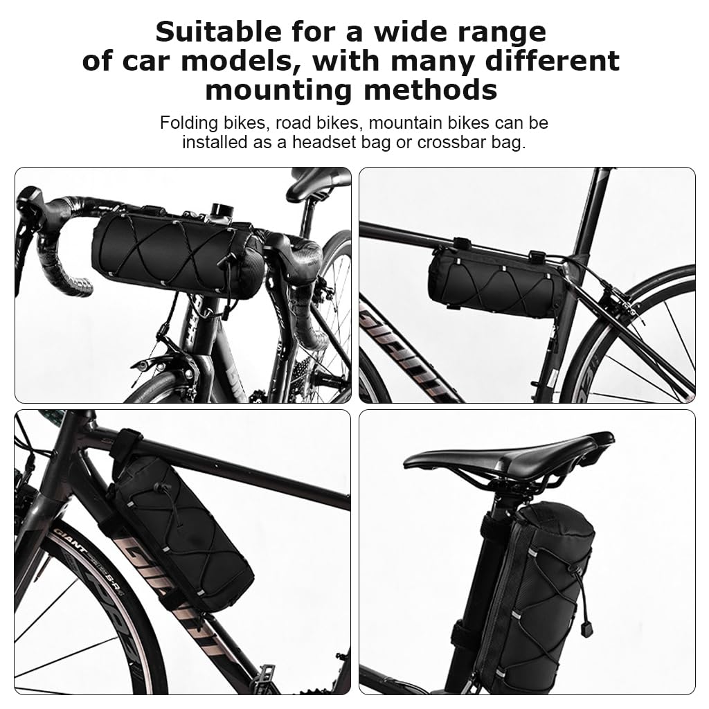 Proberos® Bicycle Waterproof Bag, Bike Rear Rack Bag, Large Capacity Rear Rack Bag, Reflective Strip Design with Handle & Adjustable Fastening Strap (8L)