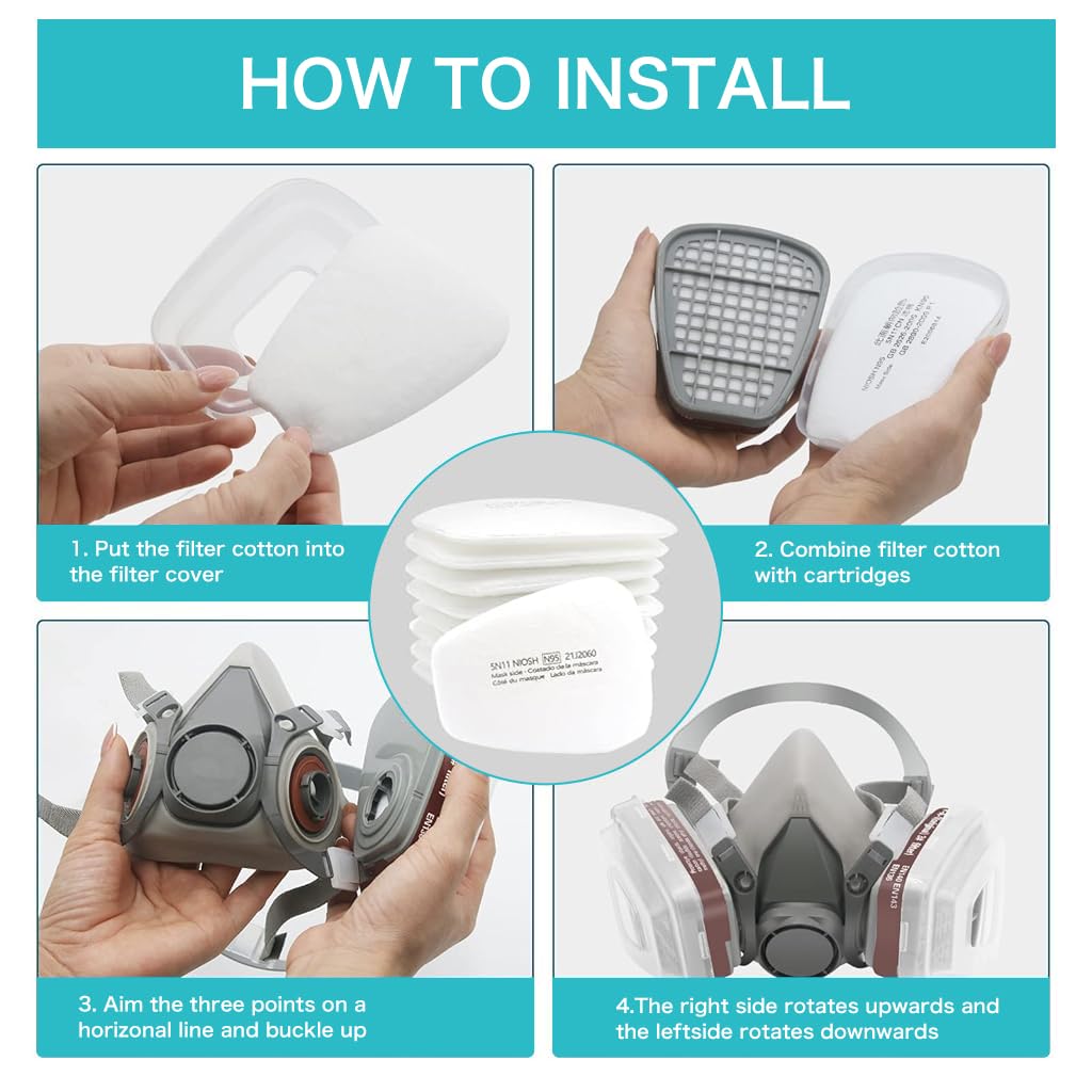 Serplex Activated Carbon Filter Pads 48PCS with 5 Layer Filtration for Respirator Masks