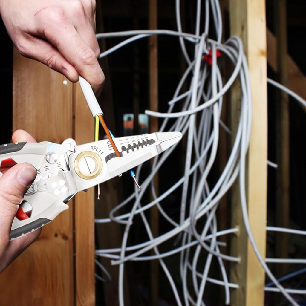 Serplex Wire Stripping Tool for Electrical and DIY Use with 7 in Size and Rubberized Handle