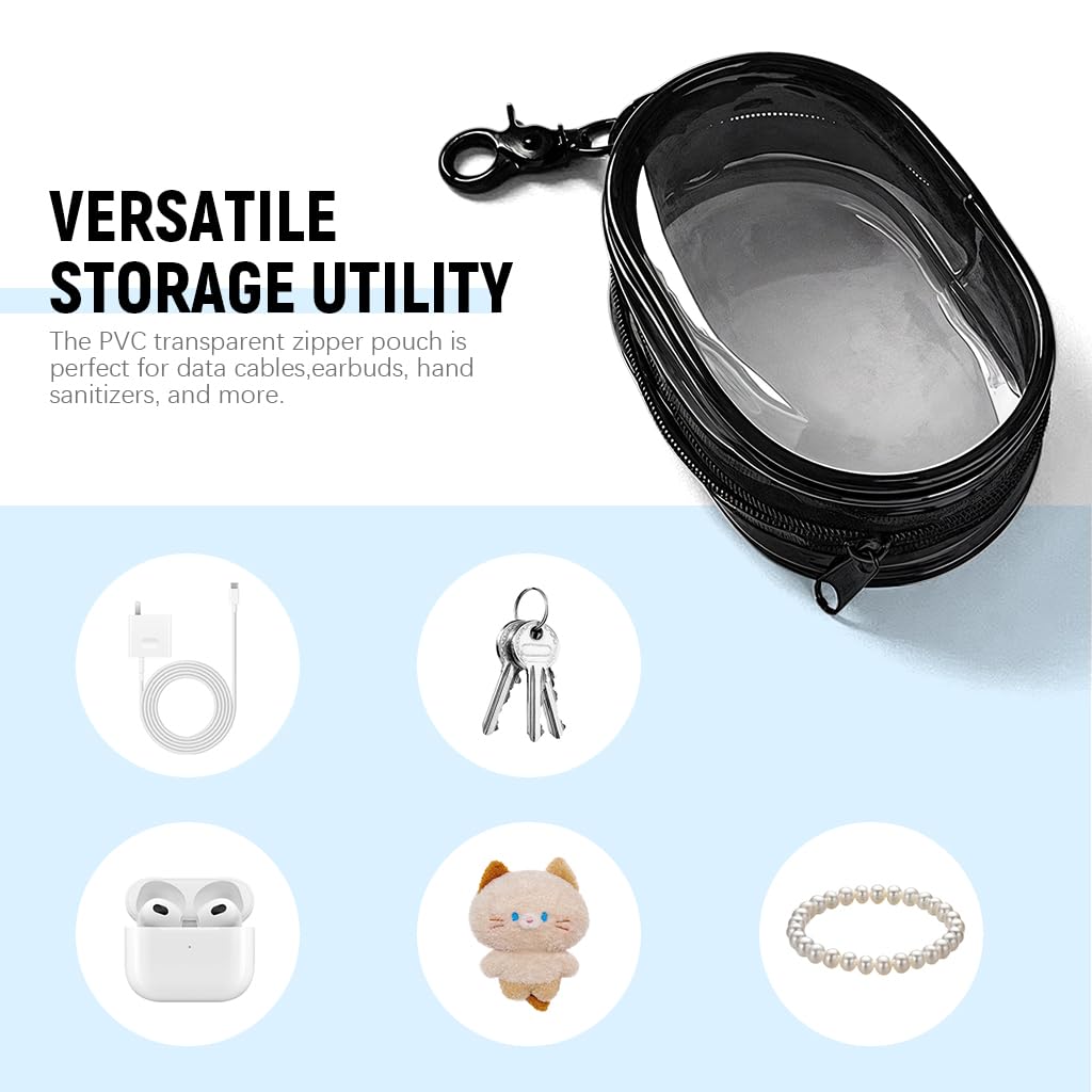 Supvox PVC Transparent Storage Bag for Cable and Chargers with Quick Release Buckle | Waterproof Travel Organizer