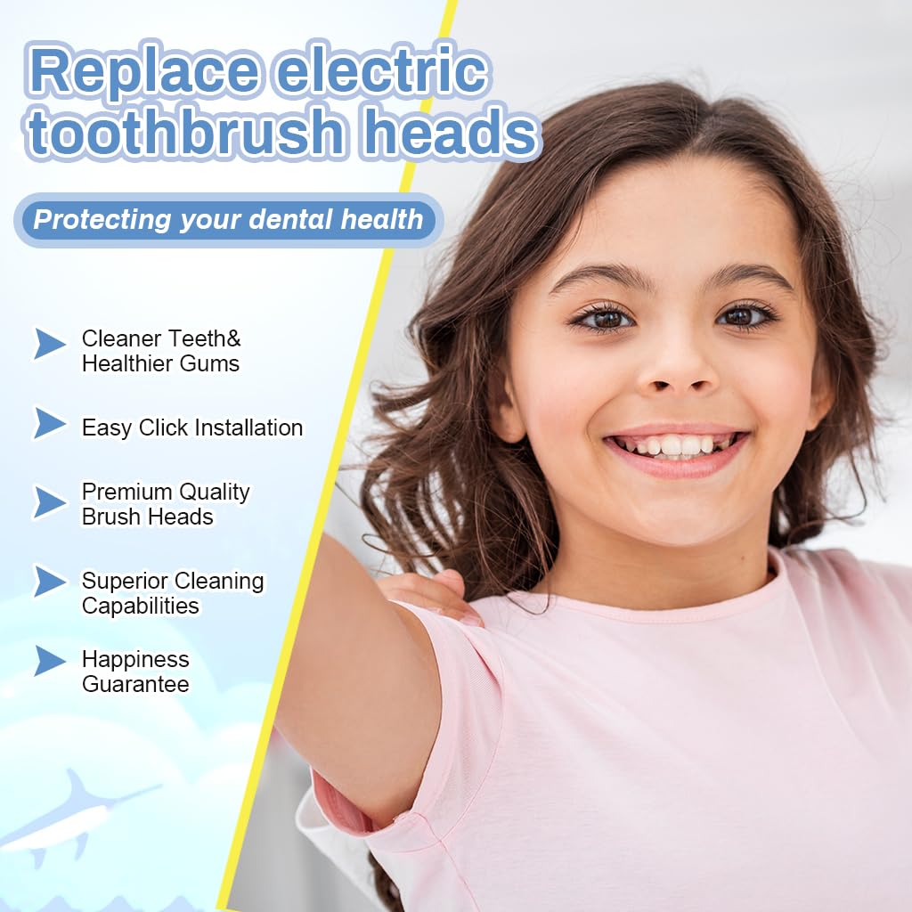 MAYCREATE Kids Toothbrush Heads 4 Pack Compatible with Oral B featuring Soft DuPont Bristles for Gentle Cleaning