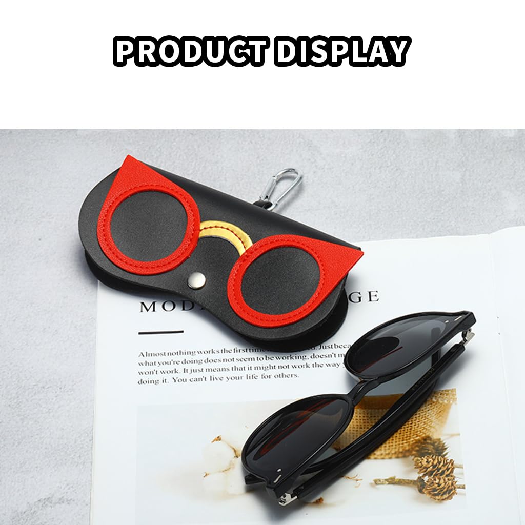 PALAY Sunglasses Case for Travel with Snap Button Closure and PU Leather Protection | Black