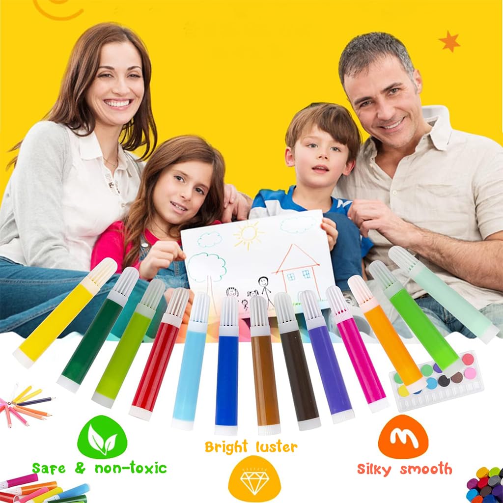 ZIBUYU Painting Drawing Kit for Kids with 180 pcs Art Supplies in Wooden Case | Birthday Gift