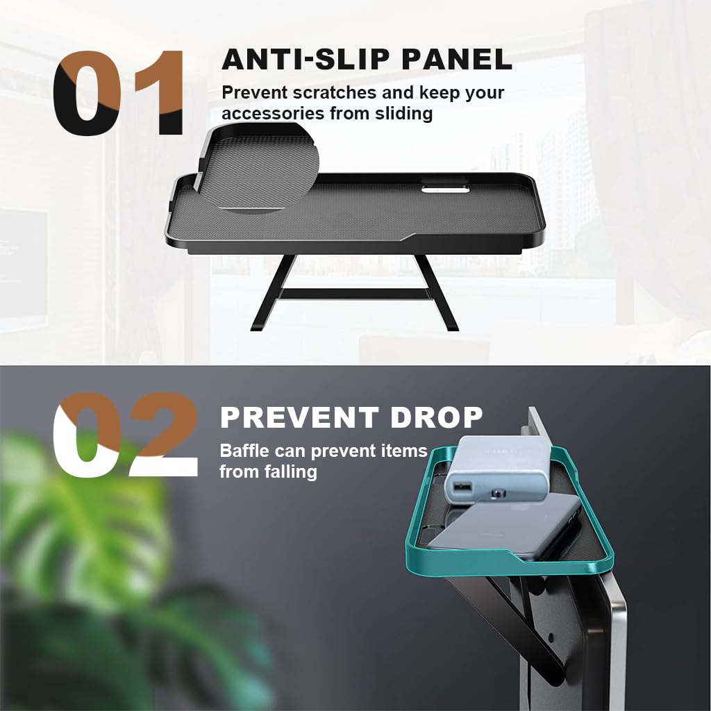 HASTHIP Screen Top Shelf for TV and Monitor with Triangle Stand | ABS Tray and Cable Hole