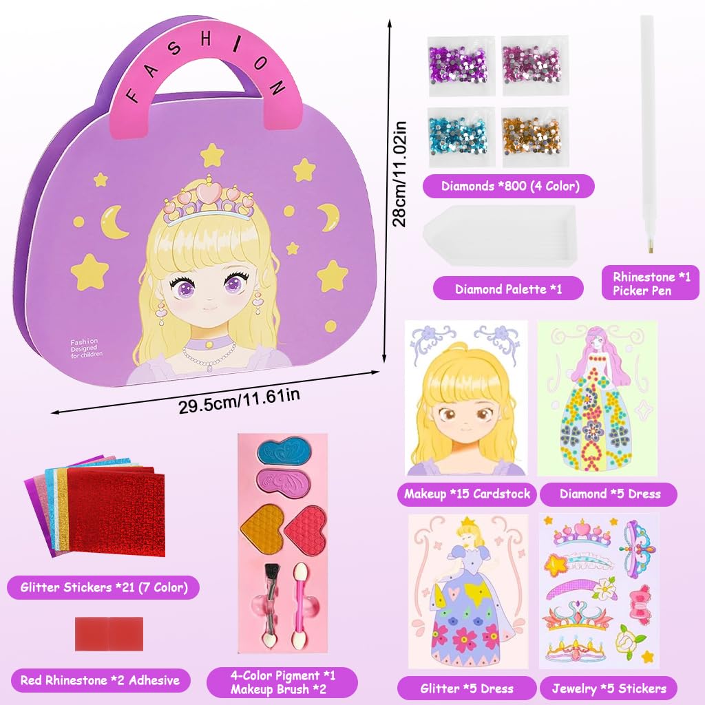 PATPAT DIY Princess Dress Up Magnetic Toys for Girls featuring 25 Art Cards & 4 Play Modes | Creative Gift for Ages 5–10