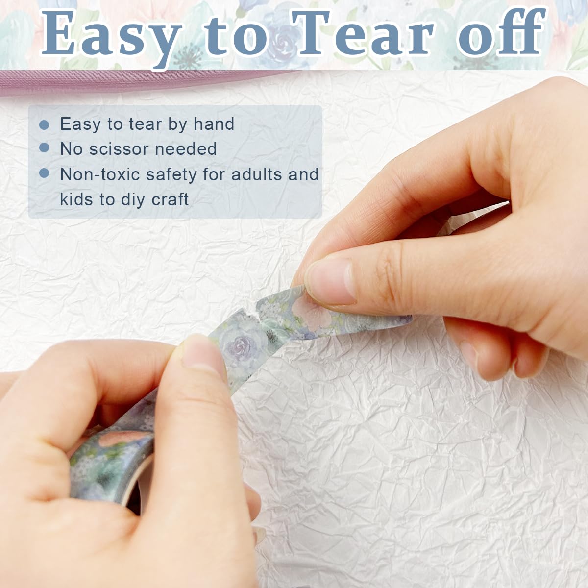 HASTHIP Washi Tape for Scrapbooking and DIY Crafts featuring 12 Rolls 0.59 in x 16.4 ft Floral Prints