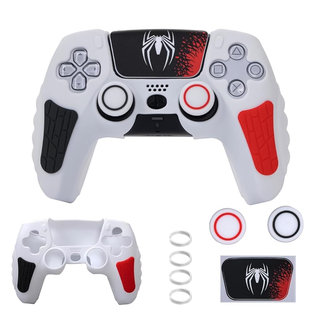 ZORBES PS5 Controller Cover Case, Anti-Slip Sweat Proof Silicone Cover Skin PS5 Controller Skin Cover for PS5 Dual Sense Controller with Thumb Grip Caps, Joystick Protectors and Cover Wrap Sticker