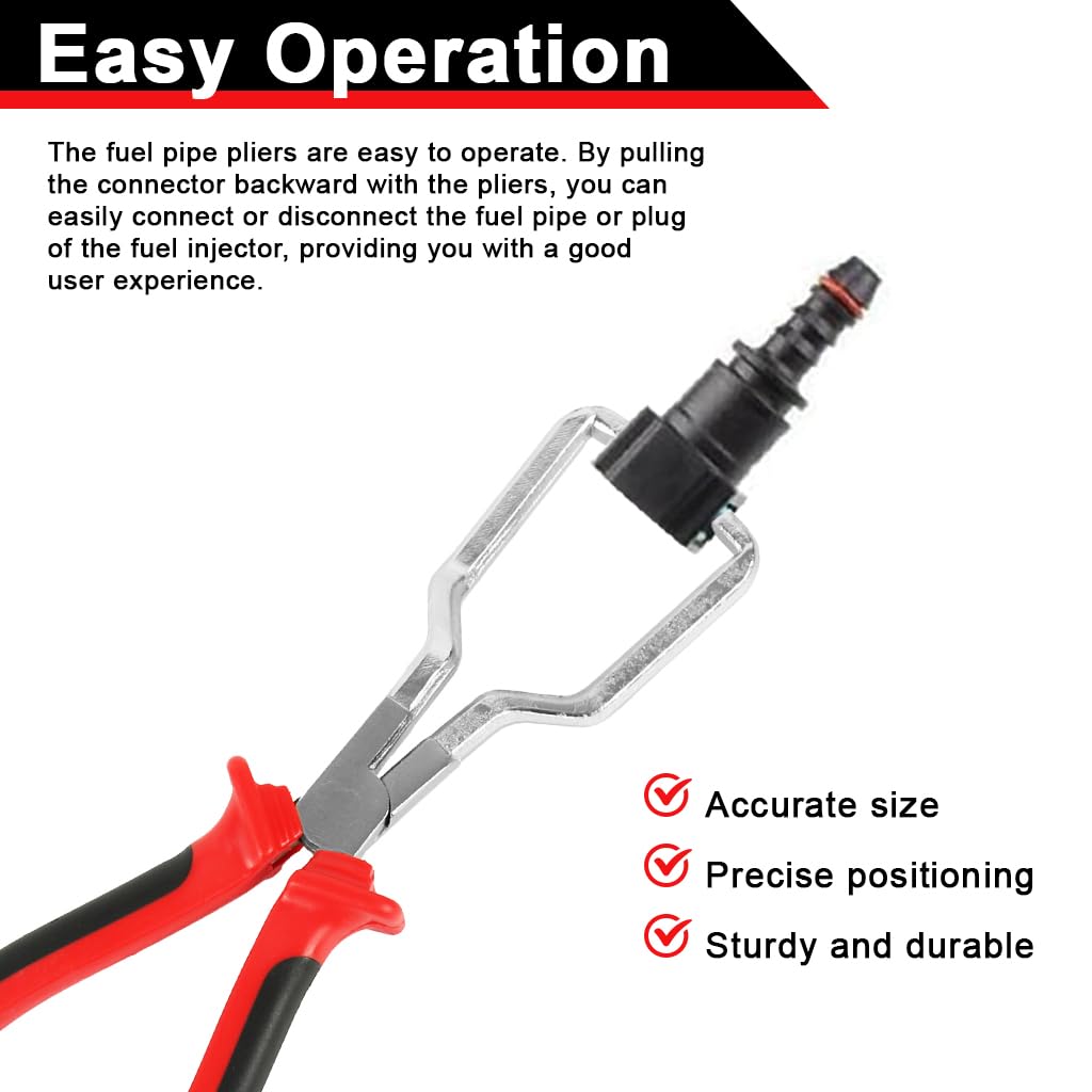 STHIRA Fuel Line Disconnect Plier for Car Maintenance with Rubberized Handle | Carbon Steel Tool