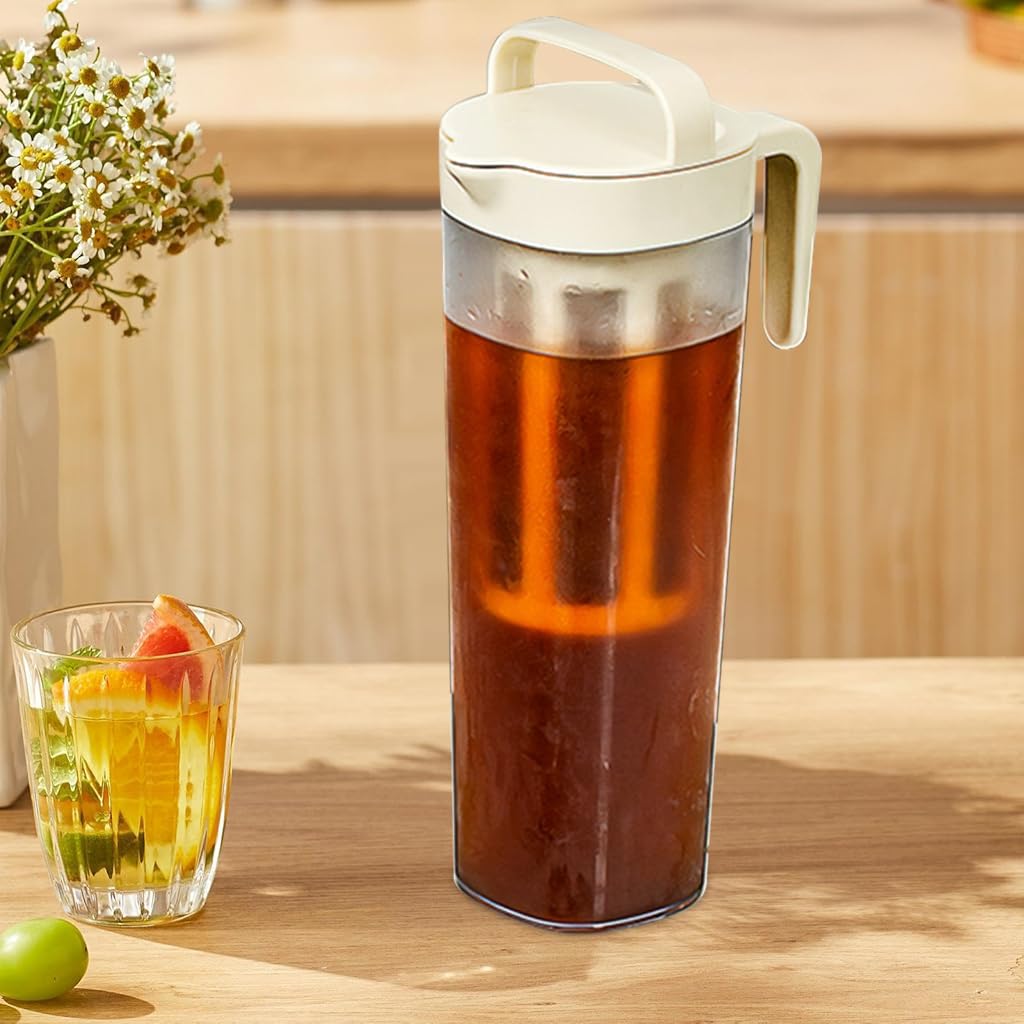 Supvox Glass Jar for Cold Brew Coffee featuring Dual Handles and 1100ml Capacity | Food Grade PP Filter