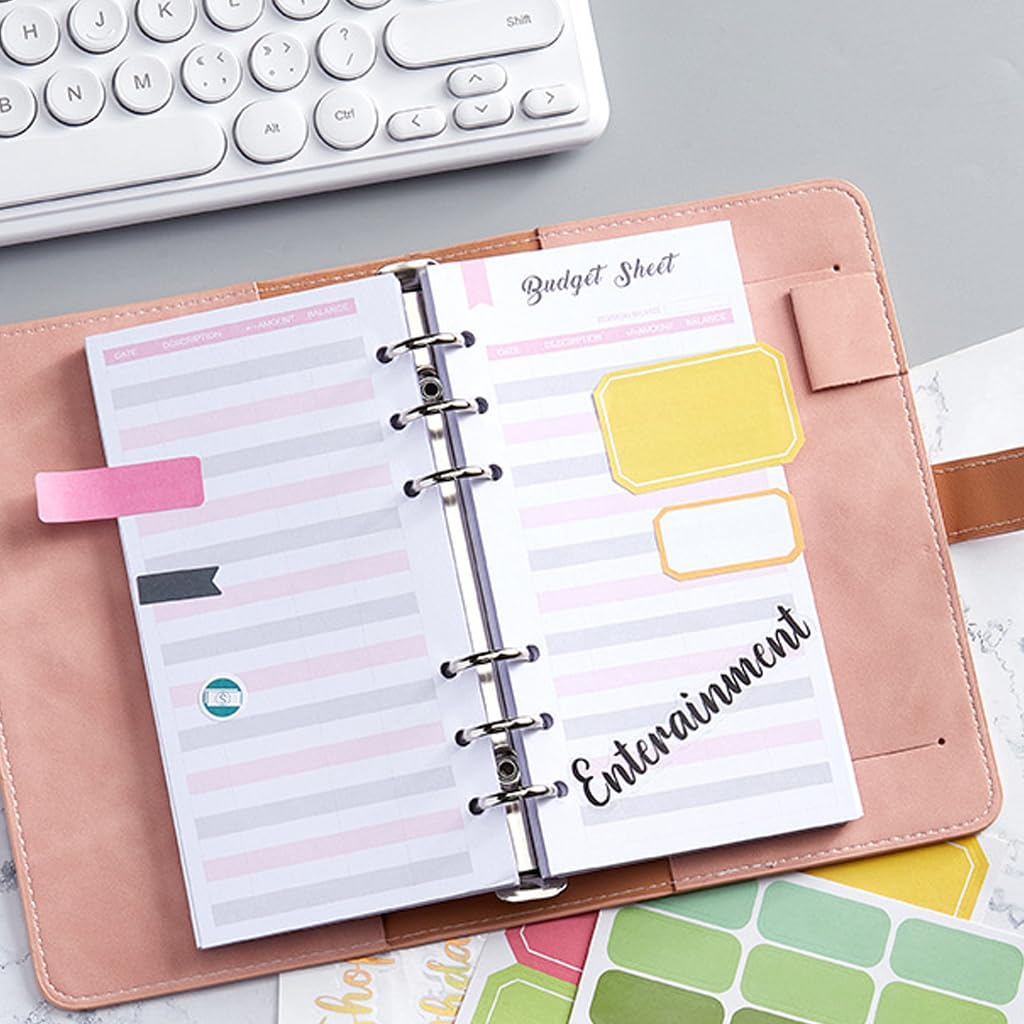 HASTHIP Cash Envelope Sticker Labels for Budget Planner featuring 28 Black Vinyl Decals