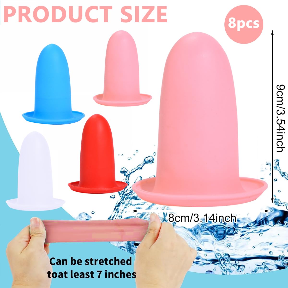 MAYCREATE Leak Proof Sleeves for Travel Bottles featuring Elastic Silicone Cover | 8pcs 6.7×8 cm Reusable Toiletry Accessories