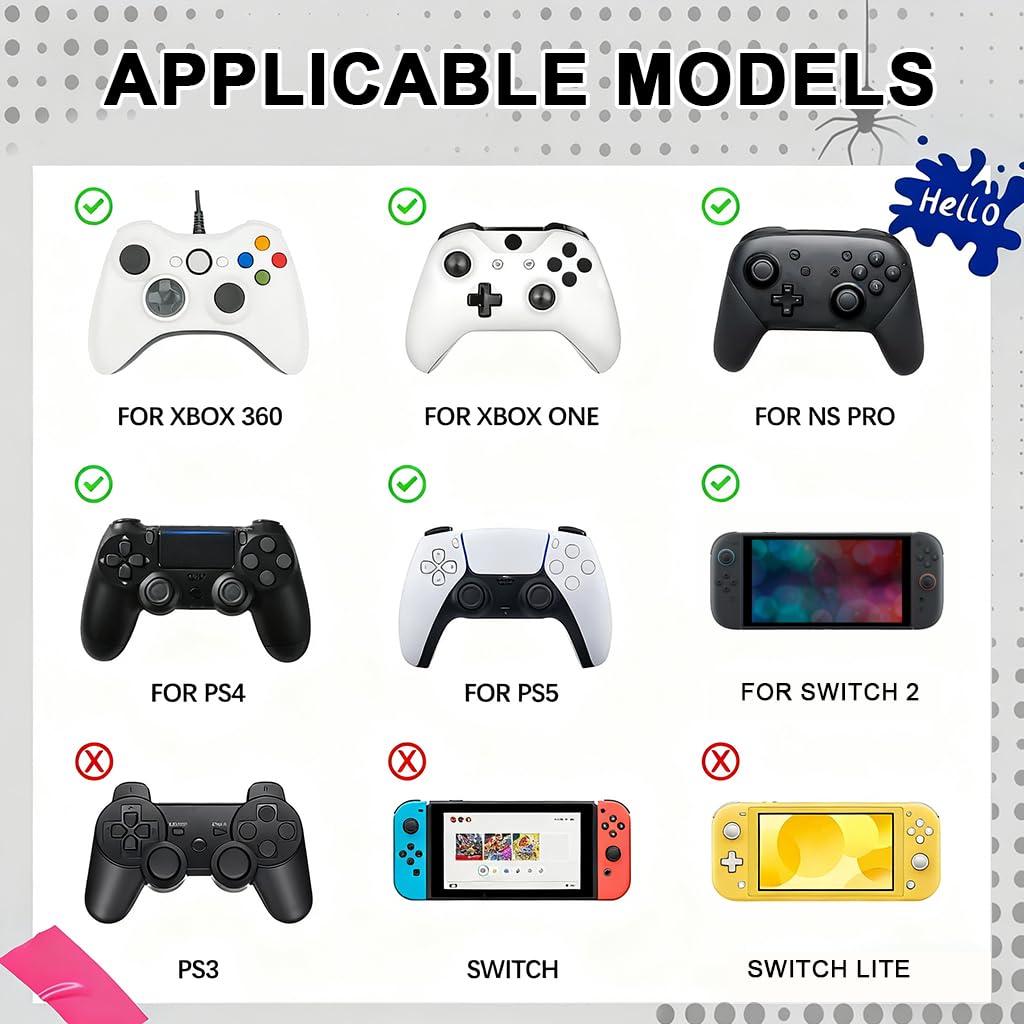 ZORBES Thumb Grips Caps for Switch and Xbox PS5 PS4 Controllers featuring 2PCS Soft Silicone Anti Slip Design | Improves Joystick Control