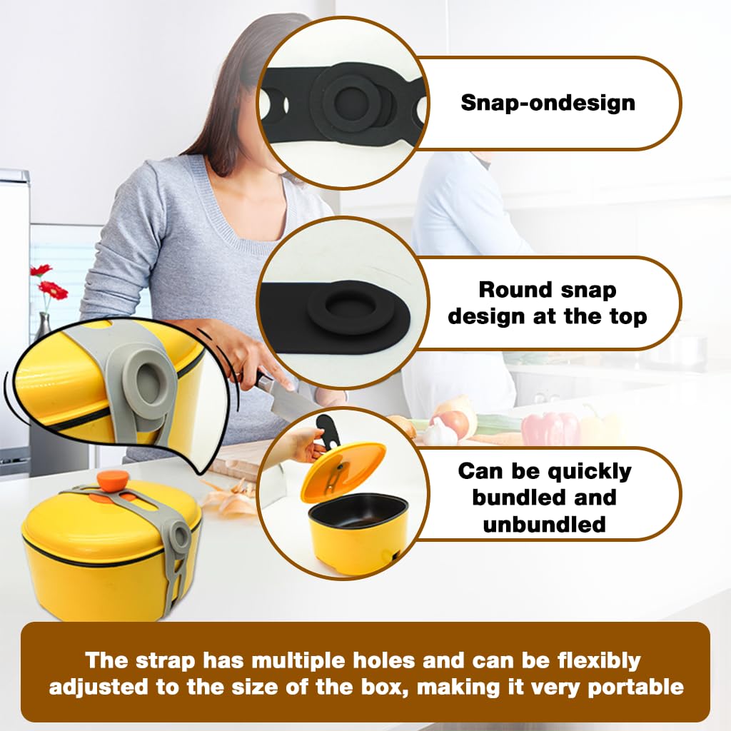 ZIBUYU Silicone Latch Strap for Slow Cooker Lid 24.4 in with Self Lock Tab | 2pcs Reusable Heat Resistant Tie
