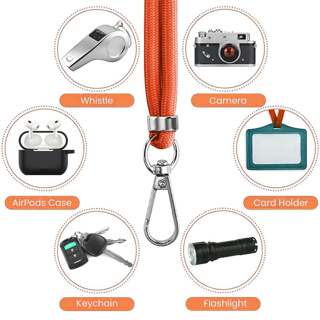 ZORBES Phone Strap for Neck and Wrist with Quick Release Attachment Insert | Adjustable Nylon Lanyard in Orange