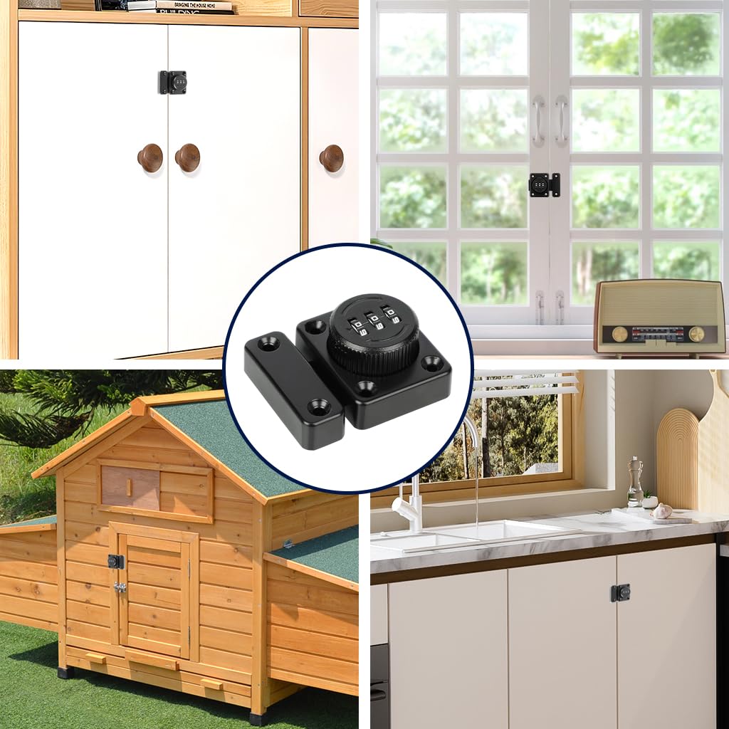 HASTHIP Password Door Lock for Interior & Exterior Doors with 3-Digit Keyless Latch | Heavy Duty Zinc Alloy