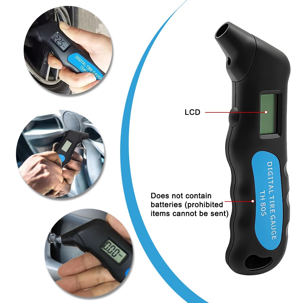 STHIRA Digital Tire Pressure Gauge for Cars with LCD Display and Built In Deflating Valve | Portable Handheld Design