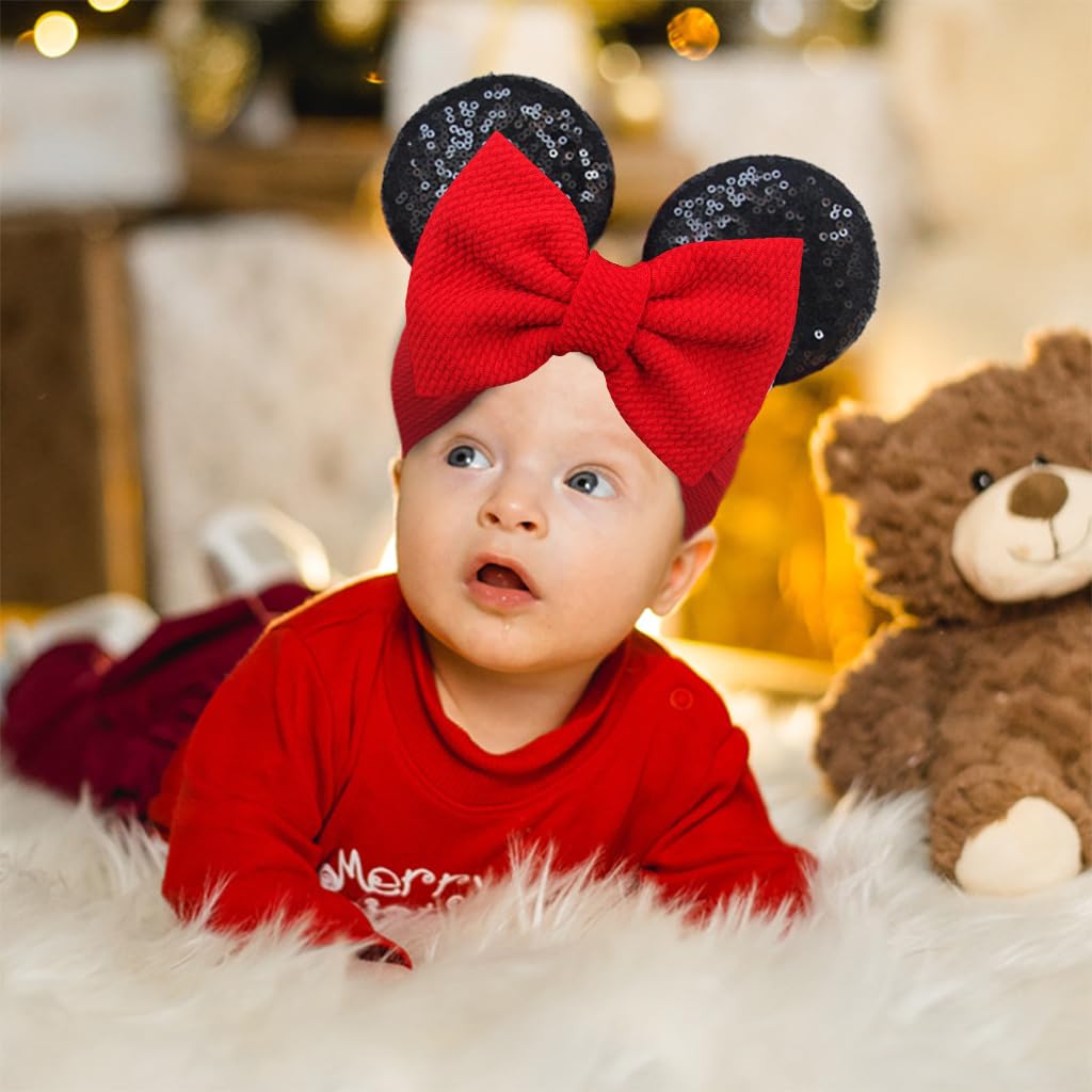 Baby Bows Turban Knotted Head Wraps for Baby Girls featuring Soft Stretchy Fabric