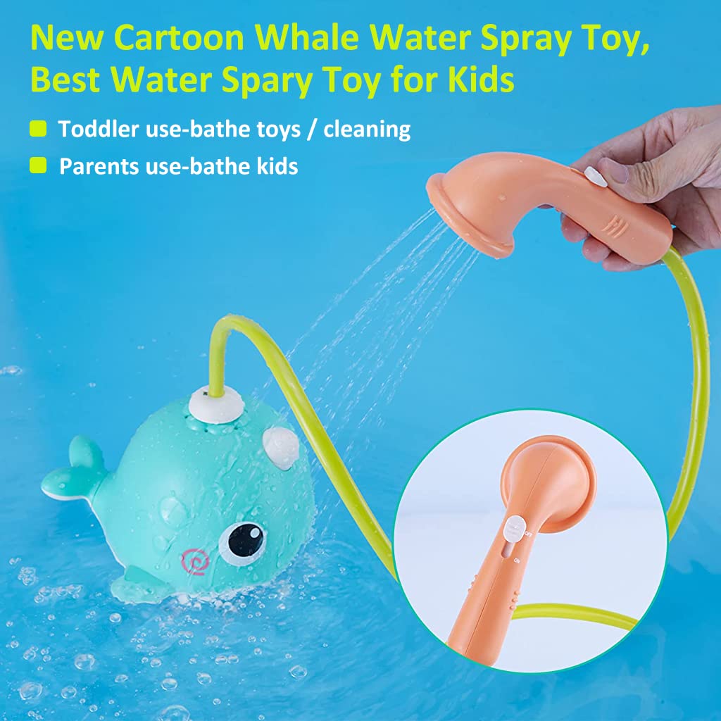 PATPAT® Bath Toys for Baby for 0-3 Years, Cute Whale Spray Water Toys for Kids Bath with Electric Shower Head, Bathing Swimming and Floating Toys for Boys&Girls, Shower Toy for Toddler Bathtime