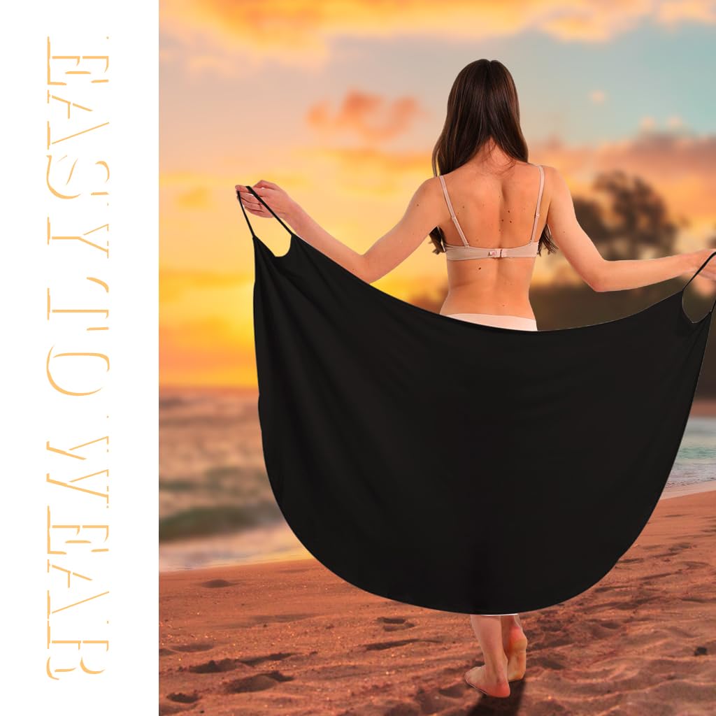 PALAY Beach Wear Dress for Women with Backless Design and Quick Dry Fabric | 2 PCS Black Set