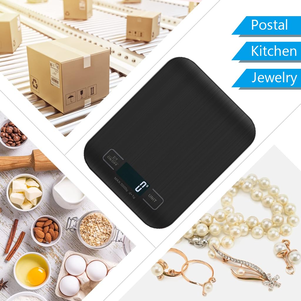 Supvox LCD Kitchen Scale for Baking and Cooking with 10kg 1g Precision and USB Rechargeable Design