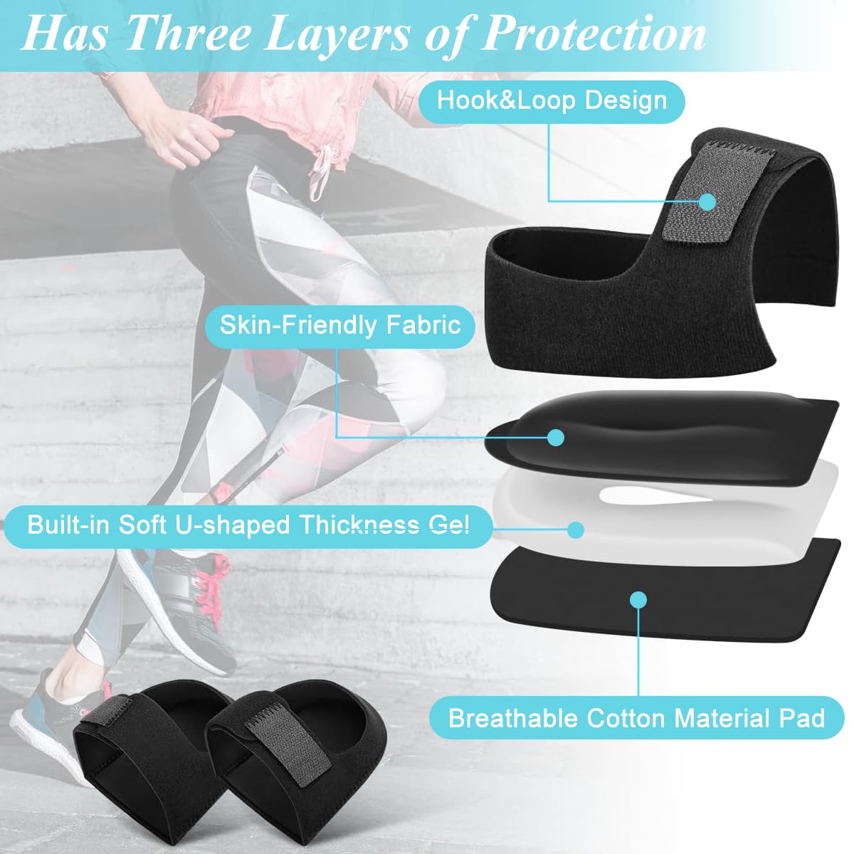 HANNEA Heel Protectors for Plantar Fasciitis Pain Relief with Silicone Cushion Pads | 1 Pair