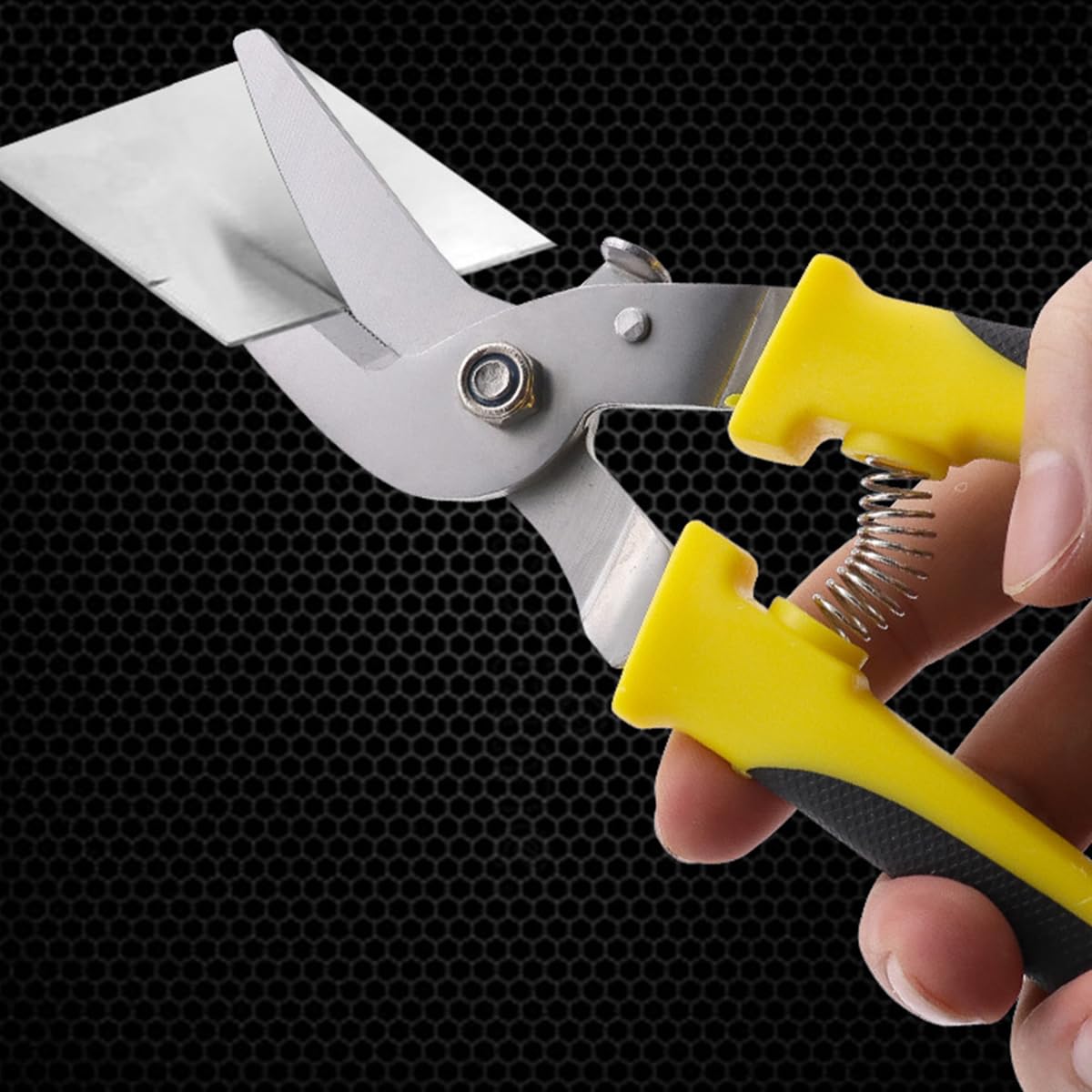 8 Inch Heavy Duty Scissors for Metal Sheet Cutting with Curved Blades and Spring Load | Stainless Steel Build