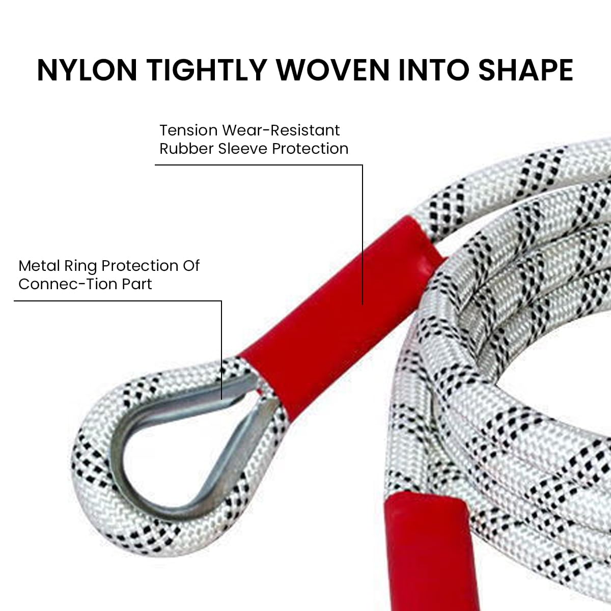 STHIRA Car Towing Rope for Sedans SUVs and Pickup Trucks with Reflective Strips | 13ft 11000lb Polyester Belt with Reinforced End Loops