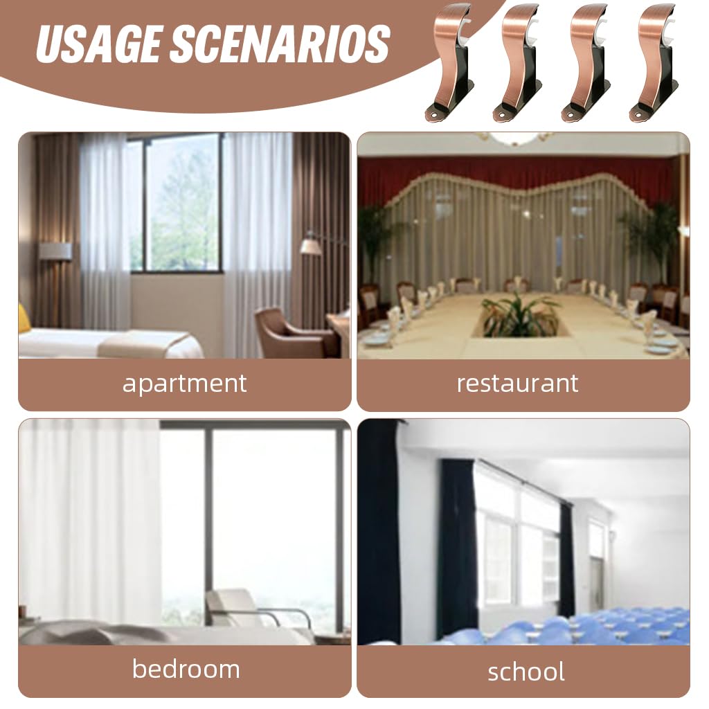 HASTHIP Curtain Rod Holders for 28mm Rods featuring Reinforced Metal Wall Brackets | 4Pcs Set