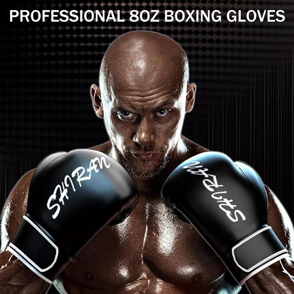 Proberos Boxing Gloves for Teens and Kids with 3 Inch Padding and PU Leather | 8oz Black