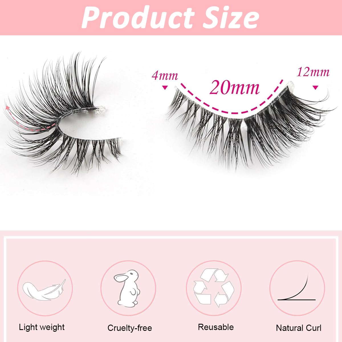 MAYCREATE® False Eyelashes, Individual Cluster Lashes DIY Lash Extension 10-16mm Eyelash Clusters Volume Wispy Lashes Super Thin Band Reusable Soft & Comfortable