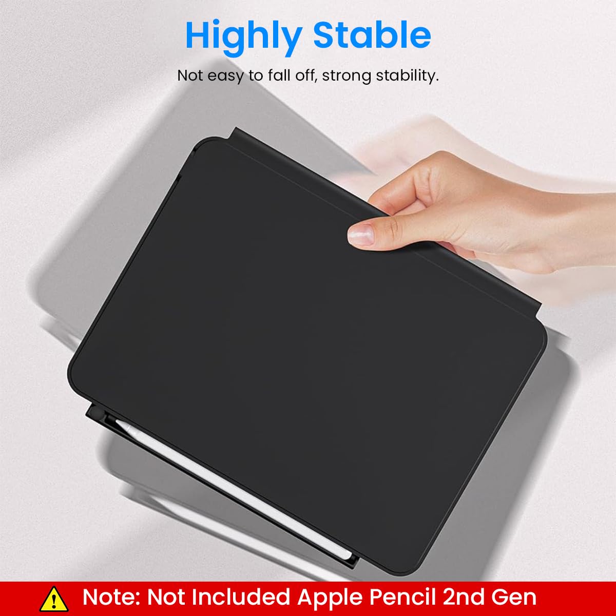 ZORBES® Pencil Holder for Apple Pencil 2nd Generation iPad Attachment Pen Sleeve Designed for Apple Pencil for Top Brim Compatible with Magic Keyboard Apple Pencil 2nd Gen Holder (Black)