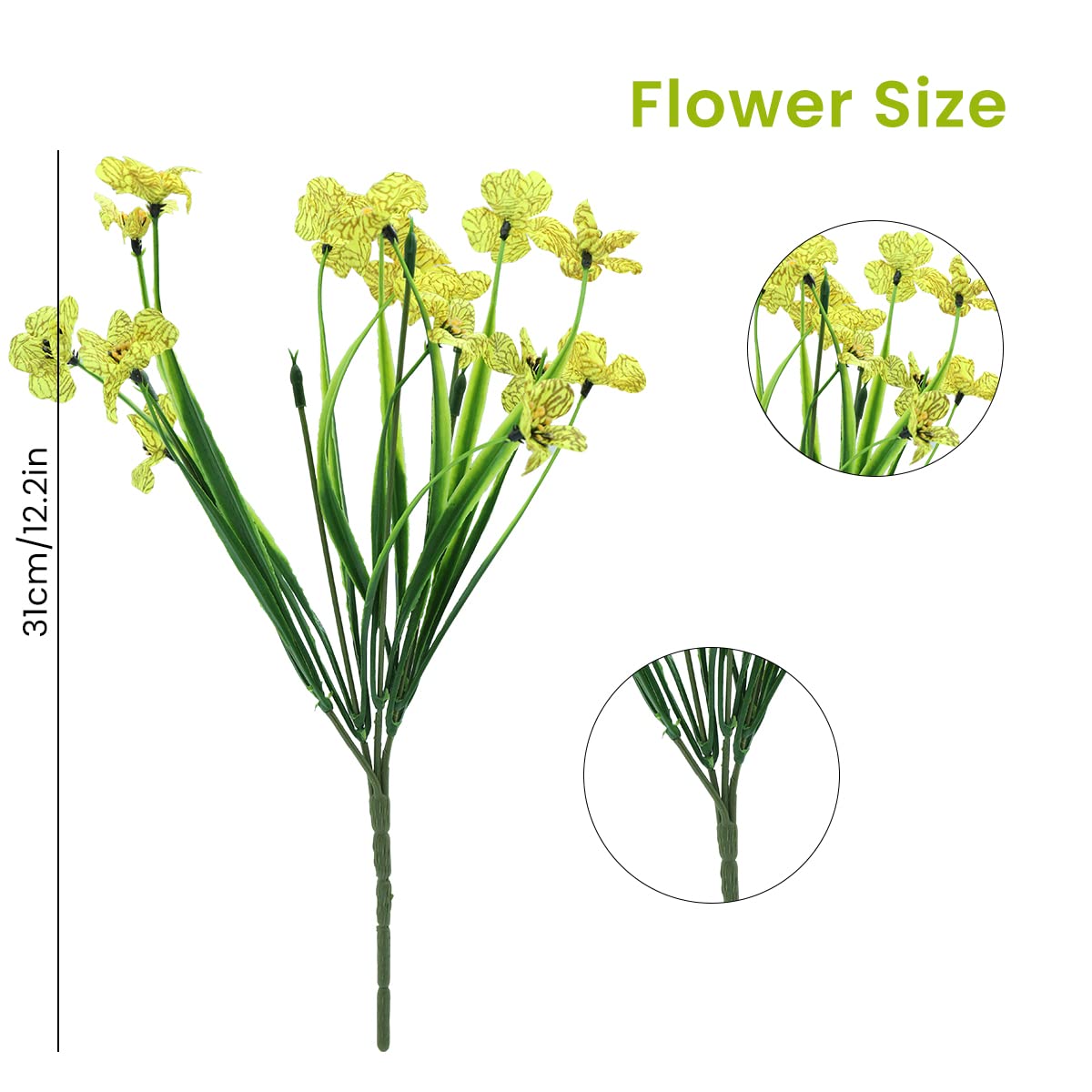 HASTHIP® 2Pack Artificial Flowers for Decoration, Simulation Yellow Fake Flowers Sticks Bunch for home Decor, Room Decorations, Living Room Table, Diwali Decoration Plants Festival Decoration