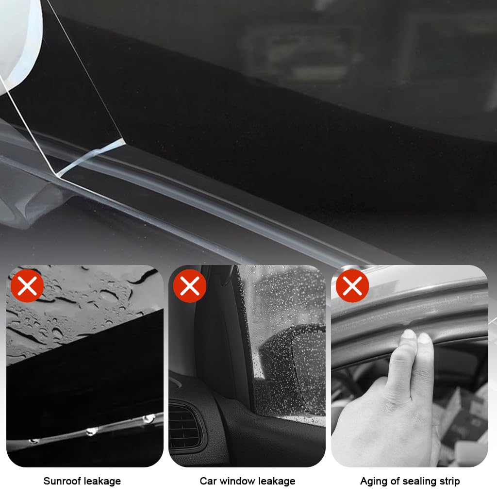 STHIRA Car Sunroof Edge Waterproof Sealing Strip with Noise Reduction | Transparent Heat Resistant Trim