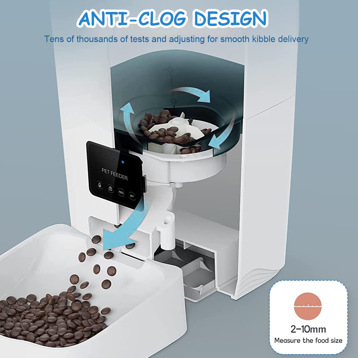 Qpets Automatic Pet Feeder with WiFi App Control and Portion Timer | 3L Plastic Dispenser