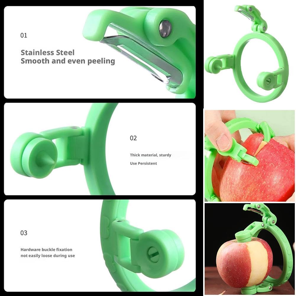 Supvox Ring Fruit Peeler for Pear Peach and Kiwi with Spiked Grips & Stainless Steel Blades