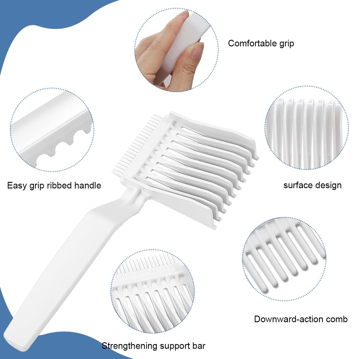 Venzina Barber Fade Comb for Men featuring Innovative Teeth Design and Anti Static Plastic | 2 Pcs Hair Cutting Tool for Home and Salon