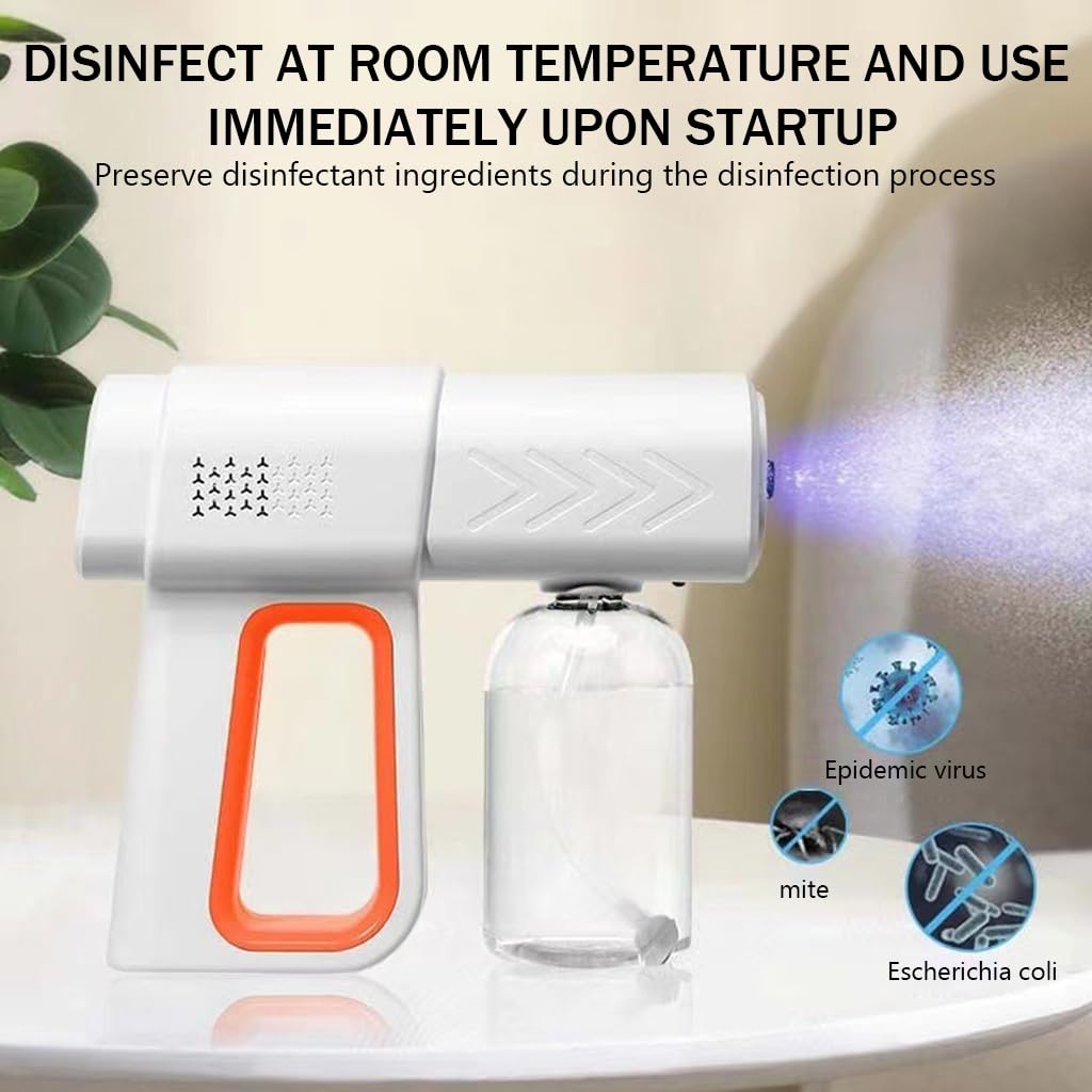 HASTHIP® Sanitizer Spray Machine - 380ml USB Rechargeable UV Light Sanitizer Fogger, Professional Disinfectant Spray, Handheld Wireless Blue Light Fogging for Home, Office, Travel