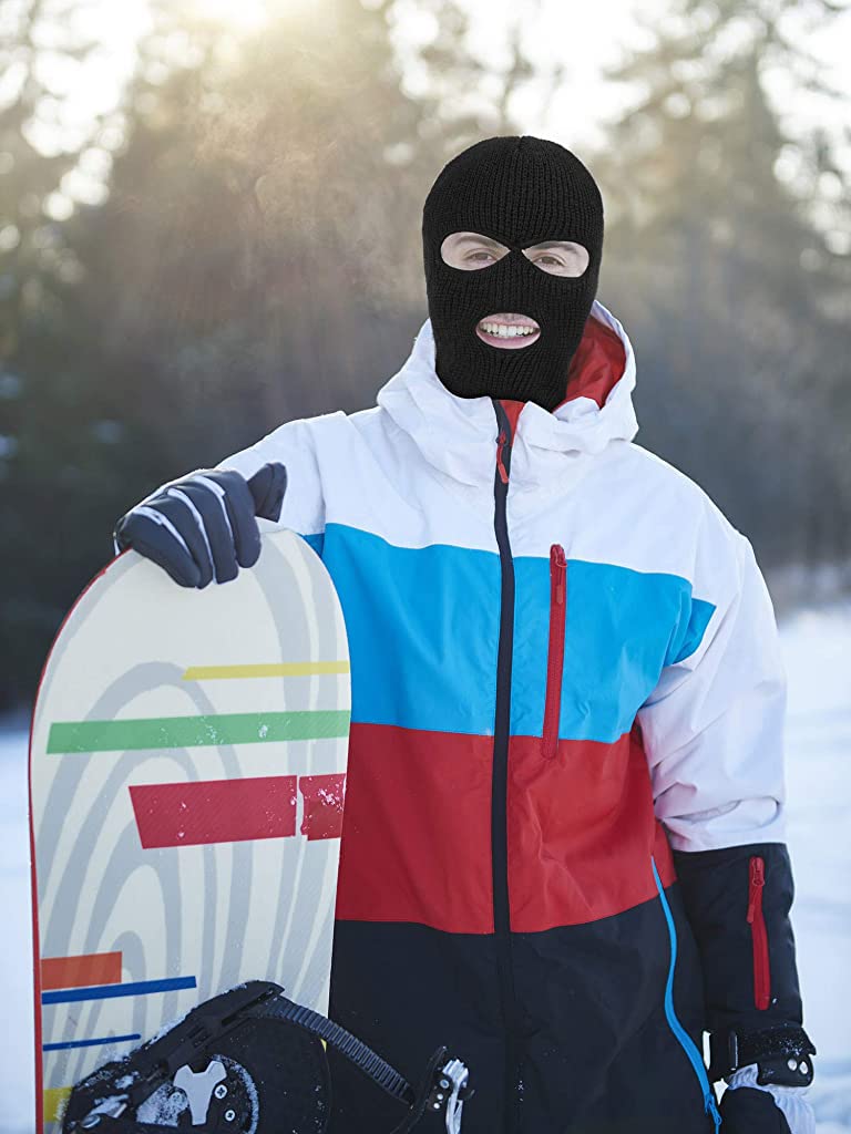 PROBEROS Full Face Ski Mask for Winter Sports with Soft Knitted Fabric | Grey Balaclava for Men and Women
