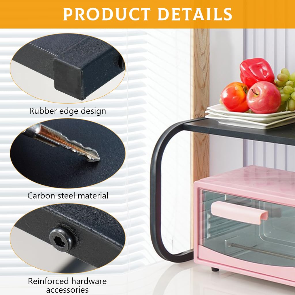 HASTHIP® Double-layer Multifunctional Storage Rack for Oven,  Microwave Oven Shelf for Kitchen, Double-layer Multifunctional